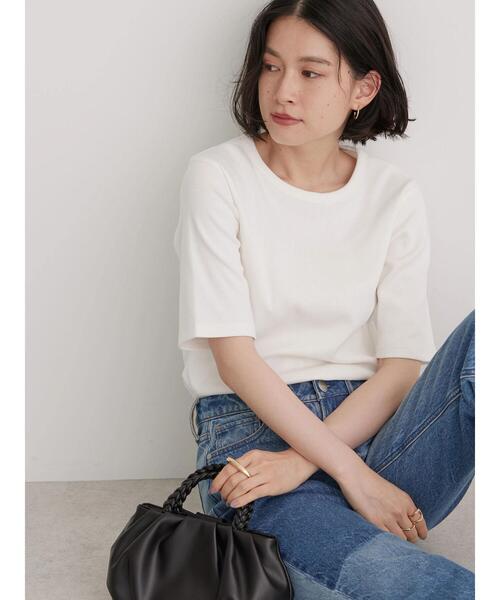 AMERICAN HOLIC（アメリカンホリック）の「5分袖リブカットプルオーバー（Tシャツ/カットソー・レディース・ブラック/パープル/ブラウン/オフホワイト/その他7・M/L）」の12枚目の写真