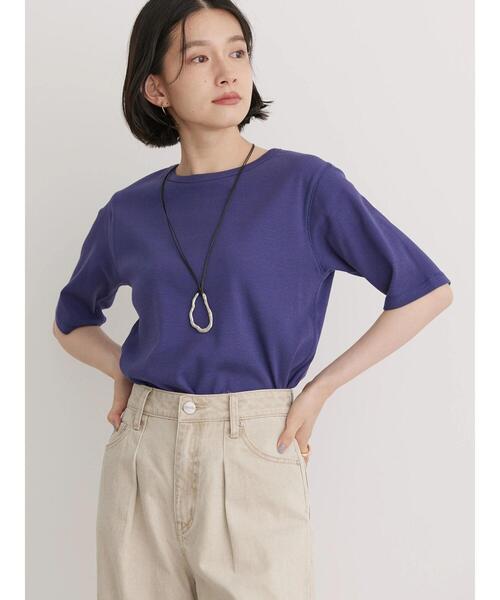 AMERICAN HOLIC（アメリカンホリック）の「5分袖リブカットプルオーバー（Tシャツ/カットソー・レディース・ブラック/パープル/ブラウン/オフホワイト/その他7・M/L）」の15枚目の写真