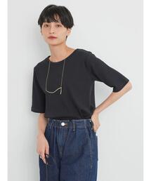 AMERICAN HOLIC | 5分袖リブカットプルオーバー(Tシャツ/カットソー)