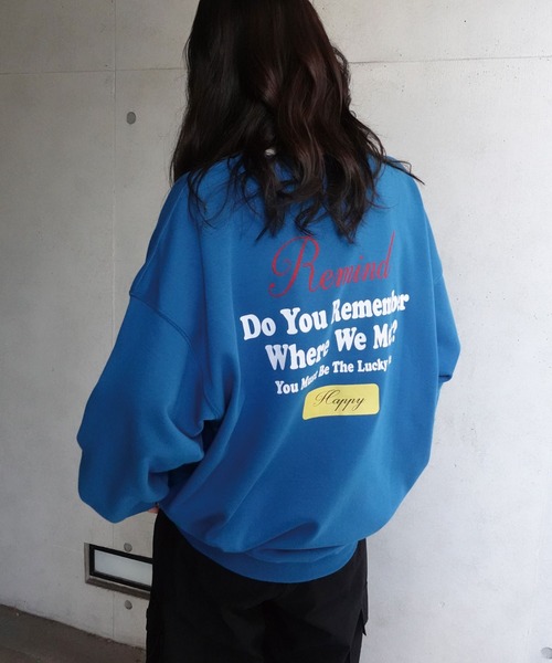 CORNERS(コーナーズ)の「Remind 前後プリントトレーナー(スウェット・レディース・オートミール/レッド/ターコイズブルー/ブラック/グリーン・FREE)」の4枚目の写真