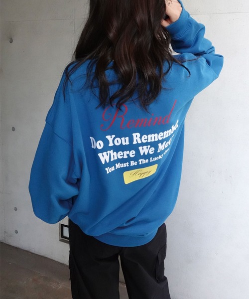 CORNERS(コーナーズ)の「Remind 前後プリントトレーナー(スウェット・レディース・オートミール/レッド/ターコイズブルー/ブラック/グリーン・FREE)」の17枚目の写真