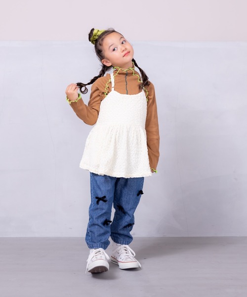 CALMIA（カルミア）の「メローリブタートルカットソー（90～150cm）（Tシャツ/カットソー・キッズ・オフホワイト/ブラウン/ピンク/グレー・110/120/100/90/130/140/150）」の5枚目の写真