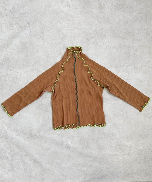 CALMIA（カルミア）の「メローリブタートルカットソー（90～150cm）（Tシャツ/カットソー・キッズ・オフホワイト/ブラウン/ピンク/グレー・110/120/100/90/130/140/150）」の10枚目の写真