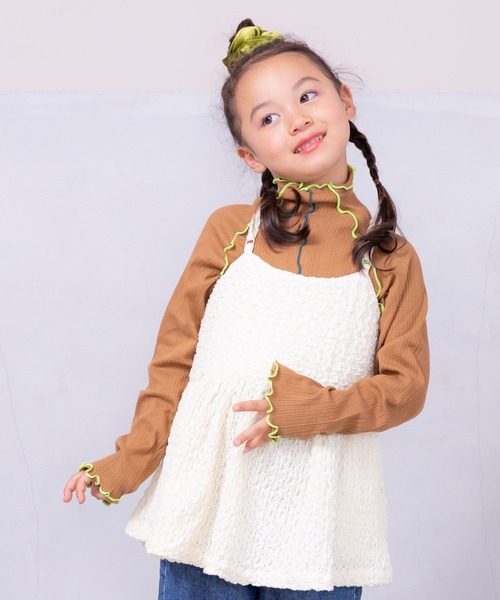 CALMIA（カルミア）の「メローリブタートルカットソー（90～150cm）（Tシャツ/カットソー・キッズ・オフホワイト/ブラウン/ピンク/グレー・110/120/100/90/130/140/150）」の16枚目の写真