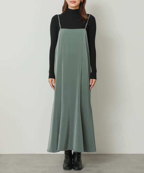 SENSE OF PLACE by URBAN RESEARCH（センスオブプレイスバイアーバンリサーチ）の「サテンキャミワンピース（ワンピース・レディース・グリーン/ライトベージュ/ブラック・ONE/S）」の8枚目の写真