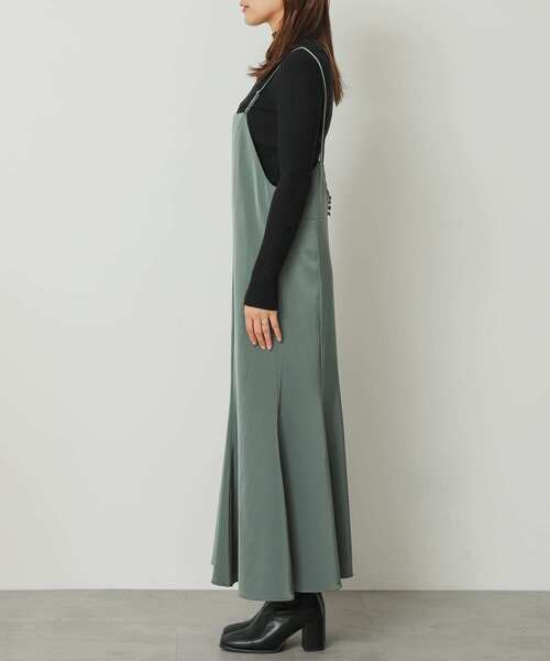 SENSE OF PLACE by URBAN RESEARCH（センスオブプレイスバイアーバンリサーチ）の「サテンキャミワンピース（ワンピース・レディース・グリーン/ライトベージュ/ブラック・ONE/S）」の9枚目の写真