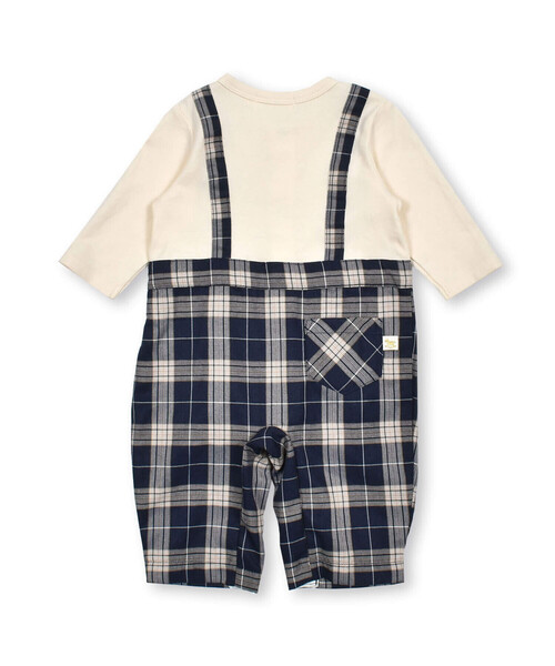 SLAP SLIP BABY(スラップスリップベビー)の「【お揃い】タータンチェック柄サロペットレイヤード風ロンパースベビー(60~80cm)(ロンパース・キッズ・ブラウン/ネイビー・70cm/80cm/60cm)」の8枚目の写真