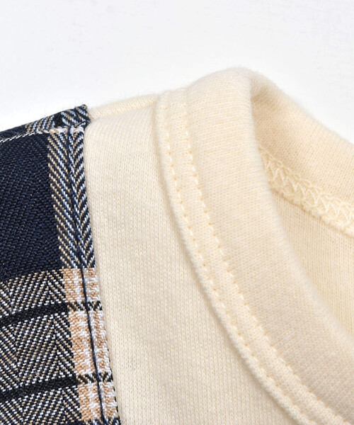 SLAP SLIP BABY(スラップスリップベビー)の「【お揃い】タータンチェック柄サロペットレイヤード風ロンパースベビー(60~80cm)(ロンパース・キッズ・ブラウン/ネイビー・70cm/80cm/60cm)」の9枚目の写真