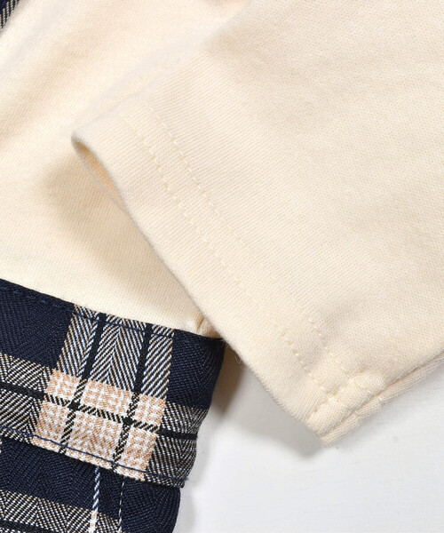 SLAP SLIP BABY(スラップスリップベビー)の「【お揃い】タータンチェック柄サロペットレイヤード風ロンパースベビー(60~80cm)(ロンパース・キッズ・ブラウン/ネイビー・70cm/80cm/60cm)」の11枚目の写真