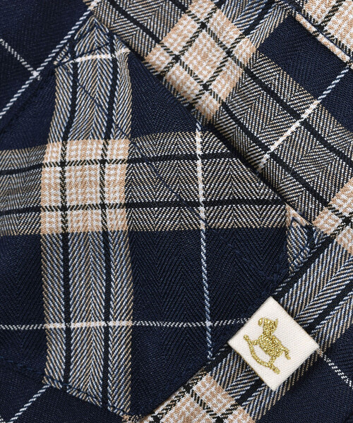 SLAP SLIP BABY(スラップスリップベビー)の「【お揃い】タータンチェック柄サロペットレイヤード風ロンパースベビー(60~80cm)(ロンパース・キッズ・ブラウン/ネイビー・70cm/80cm/60cm)」の13枚目の写真