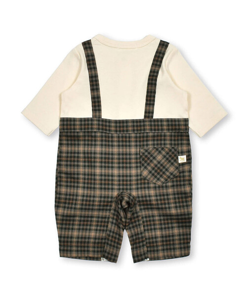 SLAP SLIP BABY(スラップスリップベビー)の「【お揃い】タータンチェック柄サロペットレイヤード風ロンパースベビー(60~80cm)(ロンパース・キッズ・ブラウン/ネイビー・70cm/80cm/60cm)」の16枚目の写真
