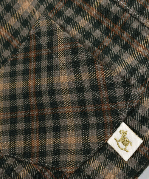 SLAP SLIP BABY(スラップスリップベビー)の「【お揃い】タータンチェック柄サロペットレイヤード風ロンパースベビー(60~80cm)(ロンパース・キッズ・ブラウン/ネイビー・70cm/80cm/60cm)」の21枚目の写真