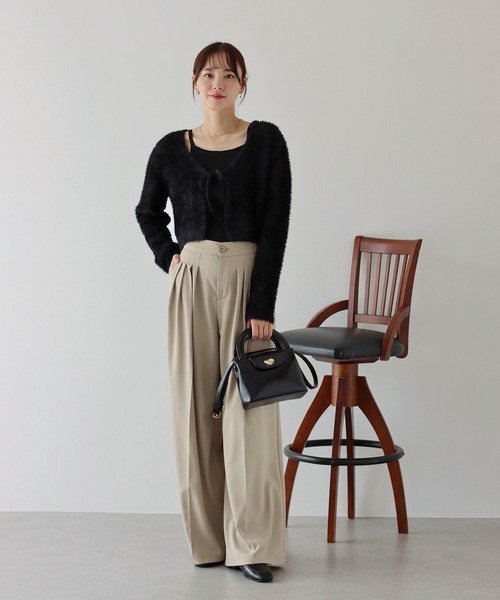 BLUEEAST（ブルーイースト）の「シャギーリボンカーディガン（カーディガン/ボレロ・レディース・アイボリー/ブラック/ピンク/グレー・MEDIUM）」の20枚目の写真