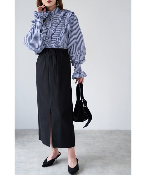 &. NOSTALGIA（アンドドットノスタルジア）の「【ZOZO限定】ストレッチツイルスカート（スカート・レディース・モカ/ブラック・FREE）」の3枚目の写真