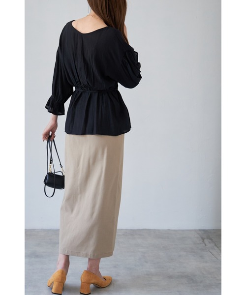 &. NOSTALGIA（アンドドットノスタルジア）の「【ZOZO限定】ストレッチツイルスカート（スカート・レディース・モカ/ブラック・FREE）」の7枚目の写真