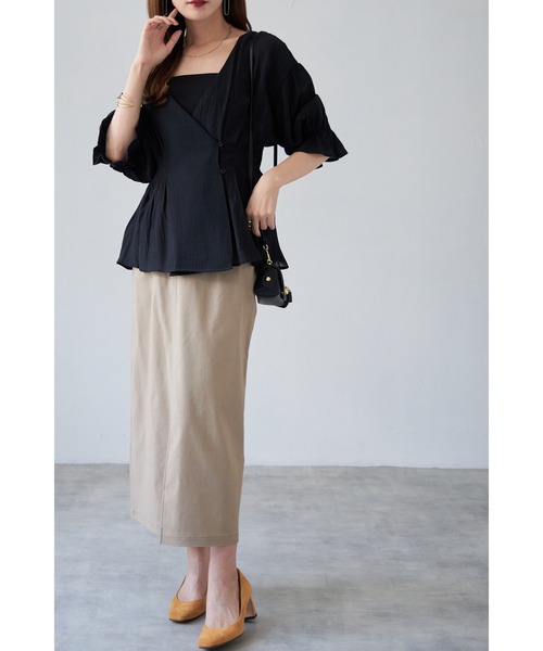 &. NOSTALGIA（アンドドットノスタルジア）の「【ZOZO限定】ストレッチツイルスカート（スカート・レディース・モカ/ブラック・FREE）」の6枚目の写真