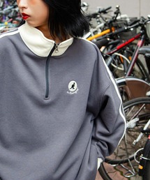 【KANGOL】 サイドライン ワンポイント ロゴ 刺繍 ハーフジップ 長袖 スウェット トレーナー
