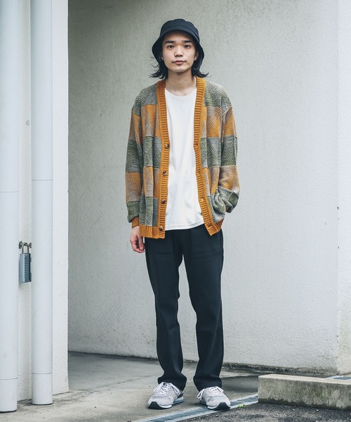 URBAN RESEARCH Sonny Label（アーバンリサーチサニーレーベル）の「『洗濯可』幾何学柄ジャガードカーディガン（カーディガン/ボレロ・メンズ・ベージュ系その他/グリーン系その他/イエロー系その他・LARGE/MEDIUM）」の7枚目の写真