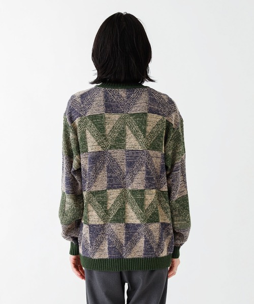 URBAN RESEARCH Sonny Label（アーバンリサーチサニーレーベル）の「『洗濯可』幾何学柄ジャガードカーディガン（カーディガン/ボレロ・メンズ・ベージュ系その他/グリーン系その他/イエロー系その他・LARGE/MEDIUM）」の16枚目の写真