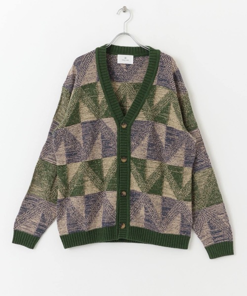 URBAN RESEARCH Sonny Label（アーバンリサーチサニーレーベル）の「『洗濯可』幾何学柄ジャガードカーディガン（カーディガン/ボレロ・メンズ・ベージュ系その他/グリーン系その他/イエロー系その他・LARGE/MEDIUM）」の21枚目の写真