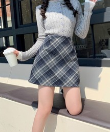 裏地パンツ付きチェックスカート