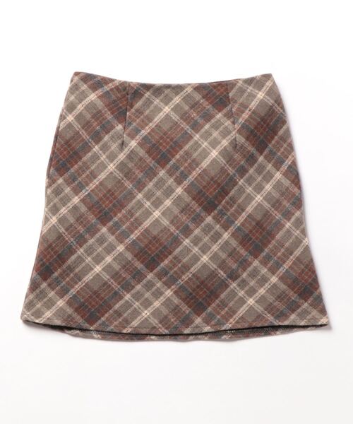 LAC-VERT（ラック・ヴェール）の「裏地パンツ付きチェックスカート（スカート・レディース・ブラウン/グレー・S/M）」の4枚目の写真