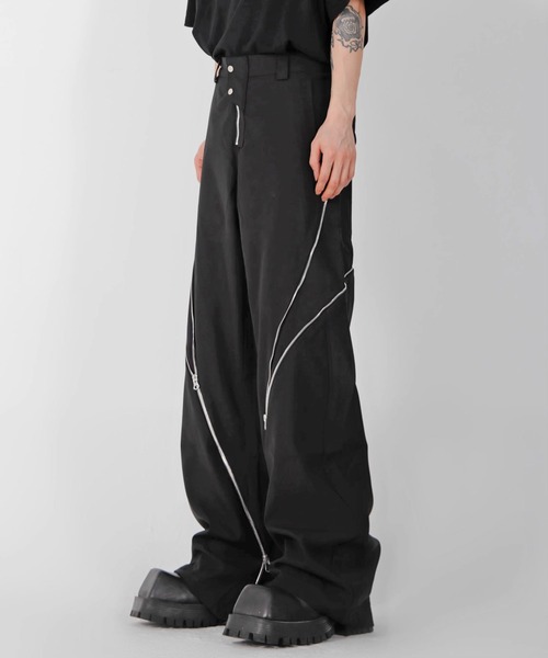 セール】zipper design slacks/ジッパーデザイン スラックス