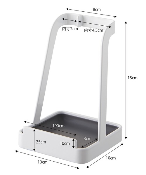 tower（タワー）の「tower(タワー)　お玉＆鍋ふたスタンド（キッチン収納・レディース・ホワイト/ブラック・F）」の7枚目の写真