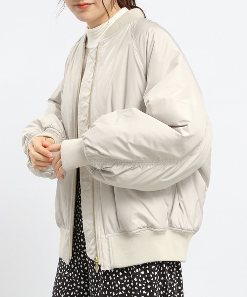 GLOBAL WORK Smile Seed Store（グローバルワーク スマイルシードストア）の「エアサーマルMA-1/704193（MA-1・レディース・ブラック/ライトカーキ/アイボリー・MEDIUM/LARGE/X-LARGE/SMALL）」の4枚目の写真