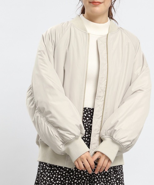 GLOBAL WORK Smile Seed Store（グローバルワーク スマイルシードストア）の「エアサーマルMA-1/704193（MA-1・レディース・ブラック/ライトカーキ/アイボリー・MEDIUM/LARGE/X-LARGE/SMALL）」の5枚目の写真