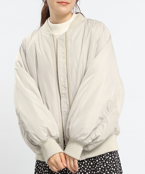 GLOBAL WORK Smile Seed Store（グローバルワーク スマイルシードストア）の「エアサーマルMA-1/704193（MA-1・レディース・ブラック/ライトカーキ/アイボリー・MEDIUM/LARGE/X-LARGE/SMALL）」の6枚目の写真