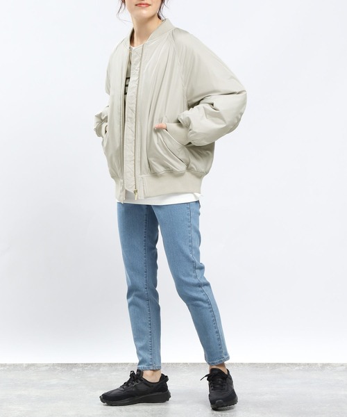 GLOBAL WORK Smile Seed Store（グローバルワーク スマイルシードストア）の「エアサーマルMA-1/704193（MA-1・レディース・ブラック/ライトカーキ/アイボリー・MEDIUM/LARGE/X-LARGE/SMALL）」の7枚目の写真