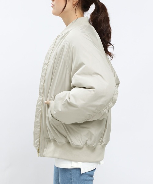 GLOBAL WORK Smile Seed Store（グローバルワーク スマイルシードストア）の「エアサーマルMA-1/704193（MA-1・レディース・ブラック/ライトカーキ/アイボリー・MEDIUM/LARGE/X-LARGE/SMALL）」の9枚目の写真