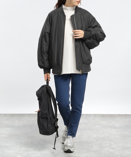 GLOBAL WORK Smile Seed Store（グローバルワーク スマイルシードストア）の「エアサーマルMA-1/704193（MA-1・レディース・ブラック/ライトカーキ/アイボリー・MEDIUM/LARGE/X-LARGE/SMALL）」の12枚目の写真