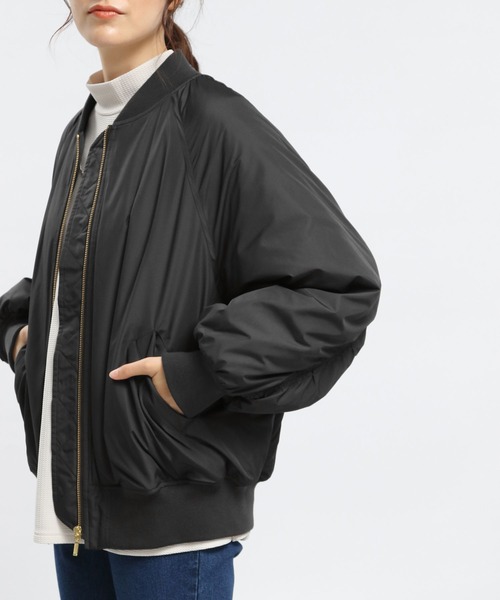 GLOBAL WORK Smile Seed Store（グローバルワーク スマイルシードストア）の「エアサーマルMA-1/704193（MA-1・レディース・ブラック/ライトカーキ/アイボリー・MEDIUM/LARGE/X-LARGE/SMALL）」の14枚目の写真