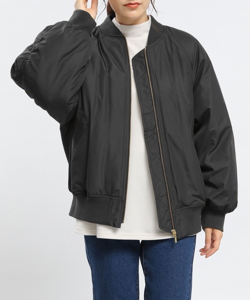 GLOBAL WORK Smile Seed Store（グローバルワーク スマイルシードストア）の「エアサーマルMA-1/704193（MA-1・レディース・ブラック/ライトカーキ/アイボリー・MEDIUM/LARGE/X-LARGE/SMALL）」の15枚目の写真