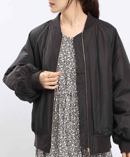 GLOBAL WORK Smile Seed Store（グローバルワーク スマイルシードストア）の「エアサーマルMA-1/704193（MA-1・レディース・ブラック/ライトカーキ/アイボリー・MEDIUM/LARGE/X-LARGE/SMALL）」の19枚目の写真