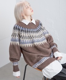 【UNISEX】フェアアイルパターンニットプルオーバー