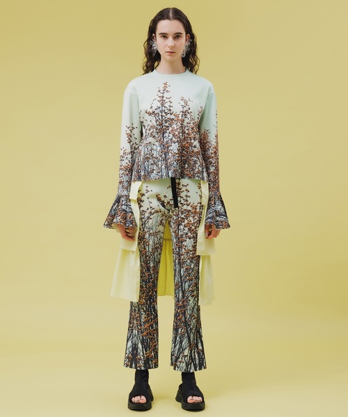NON TOKYO(ノントーキョー)の「PRINT RIB FLARE SLEEVE C/S(Tシャツ/カットソー・レディース・ライトブルー/マルチ/カラフル・FREE)」の7枚目の写真