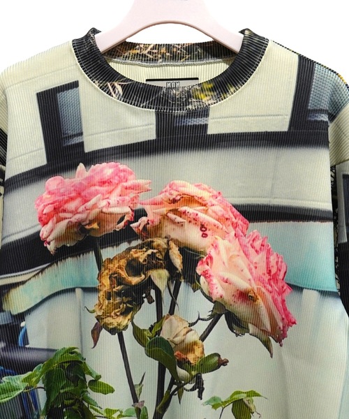 NON TOKYO(ノントーキョー)の「PRINT RIB FLARE SLEEVE C/S(Tシャツ/カットソー・レディース・ライトブルー/マルチ/カラフル・FREE)」の11枚目の写真