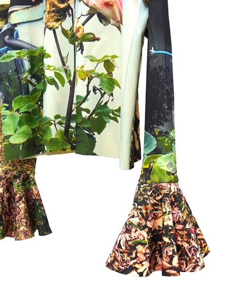 NON TOKYO(ノントーキョー)の「PRINT RIB FLARE SLEEVE C/S(Tシャツ/カットソー・レディース・ライトブルー/マルチ/カラフル・FREE)」の12枚目の写真