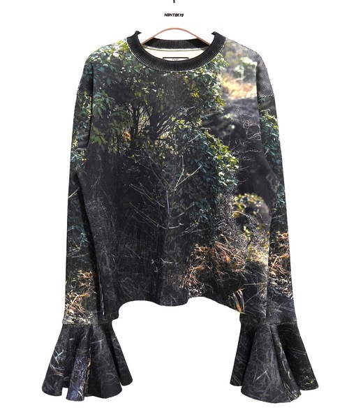 NON TOKYO(ノントーキョー)の「PRINT RIB FLARE SLEEVE C/S(Tシャツ/カットソー・レディース・ライトブルー/マルチ/カラフル・FREE)」の13枚目の写真