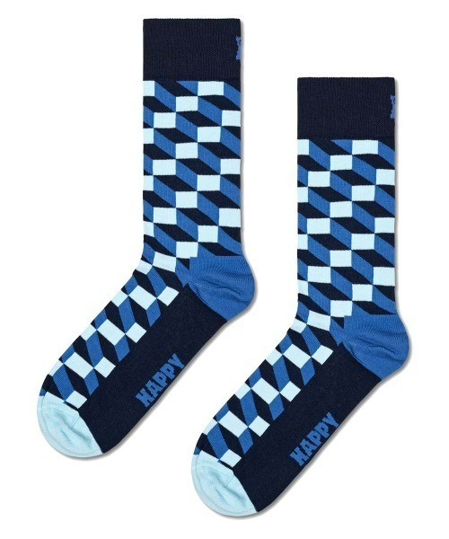 Happy Socks（ハッピーソックス）の「Happy Socks Filled Optic クルーソックス 10201103（ソックス/靴下・レディース・グレー/ブルー/ネイビー・L/M）」の6枚目の写真