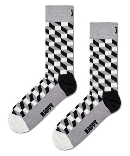 Happy Socks（ハッピーソックス）の「Happy Socks Filled Optic クルーソックス 10201103（ソックス/靴下・レディース・グレー/ブルー/ネイビー・L/M）」の7枚目の写真