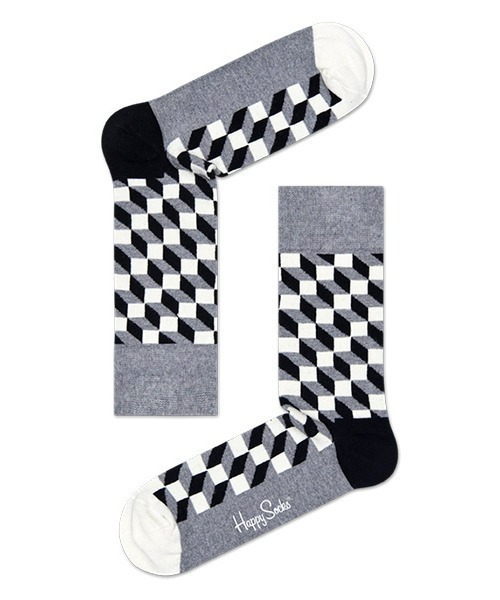 Happy Socks（ハッピーソックス）の「Happy Socks Filled Optic クルーソックス 10201103（ソックス/靴下・レディース・グレー/ブルー/ネイビー・L/M）」の8枚目の写真