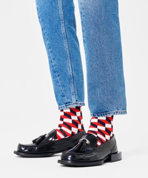 Happy Socks（ハッピーソックス）の「Happy Socks Filled Optic クルーソックス 10201103（ソックス/靴下・レディース・グレー/ブルー/ネイビー・L/M）」の9枚目の写真