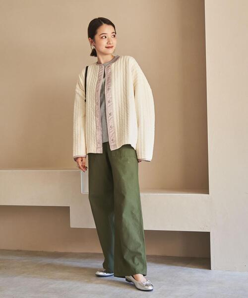 coen（コーエン）の「【WEB限定】キルトライクスナップボタンカーディガン（カーディガン/ボレロ・レディース・ブラック/オフホワイト・M/L）」の20枚目の写真