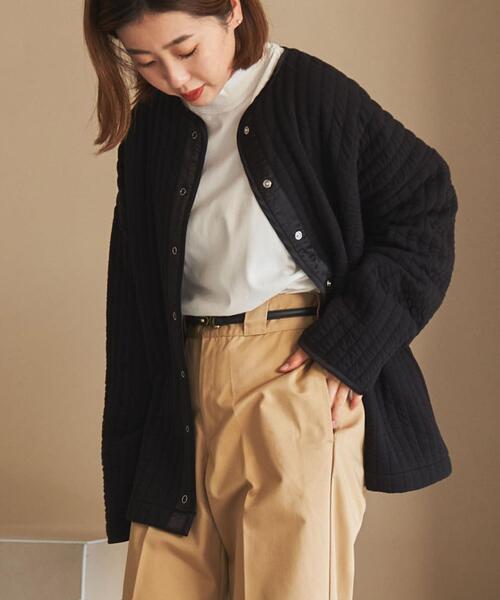 coen（コーエン）の「【WEB限定】キルトライクスナップボタンカーディガン（カーディガン/ボレロ・レディース・ブラック/オフホワイト・M/L）」の21枚目の写真