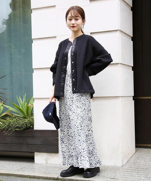 coen（コーエン）の「【WEB限定】キルトライクスナップボタンカーディガン（カーディガン/ボレロ・レディース・ブラック/オフホワイト・M/L）」の17枚目の写真