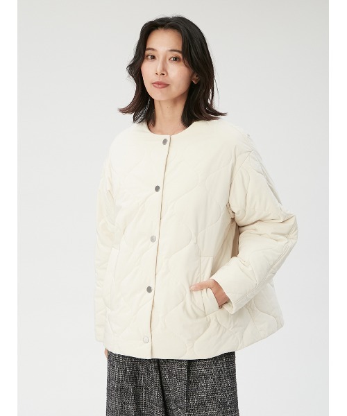 【FRAY I.D】2WAYストール付きキルティングジャケット　ダウンコート FRAY I.D（フレイアイディー）の「2WAYストール付きキルティング